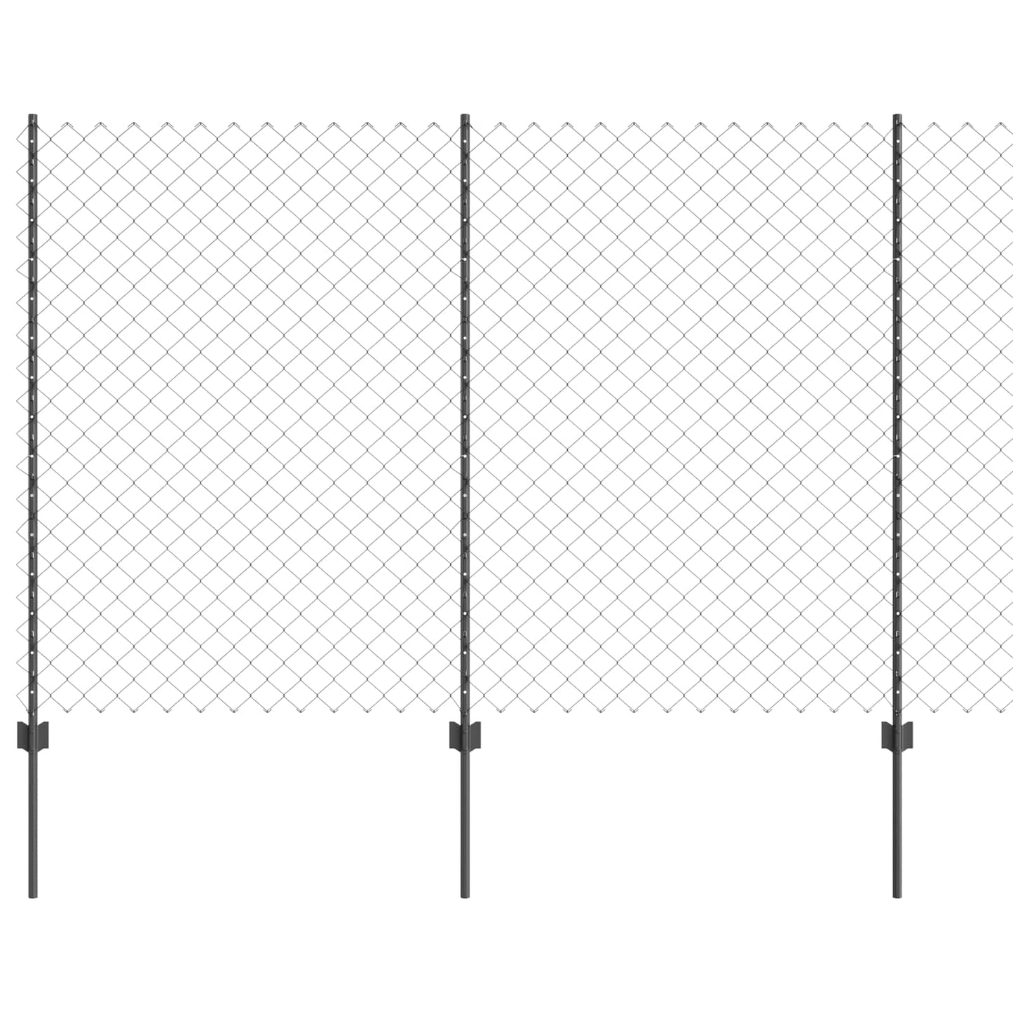 Kjettinggjerde med stolpe 25 x 1,6 m PVC-belagt stål Grå Mesh