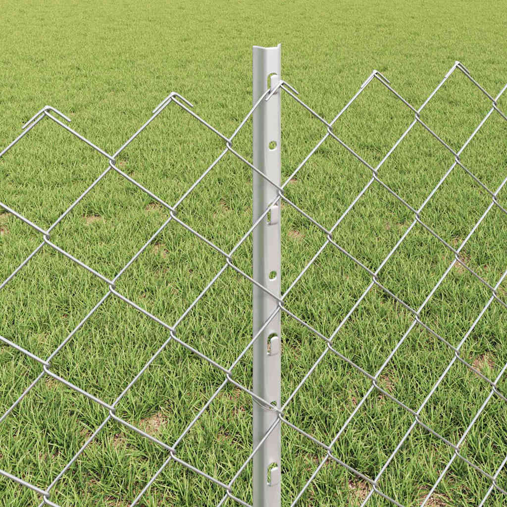 Kjettinggjerde med stolpe 10 x 0,6 m Galvanisert stål Sølv Mesh