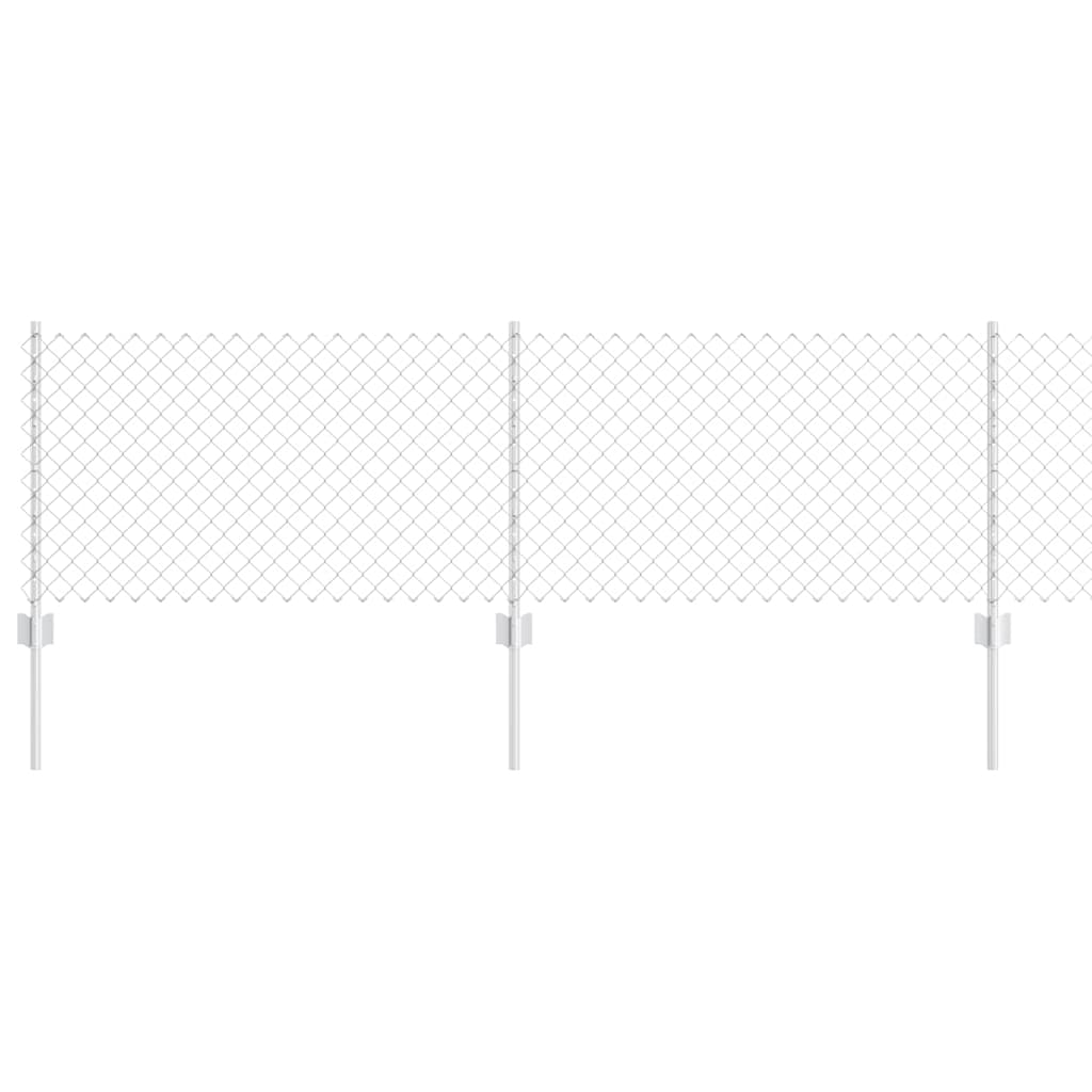 Kjettinggjerde med stolpe 25 x 0,6 m Galvanisert stål Sølv Mesh