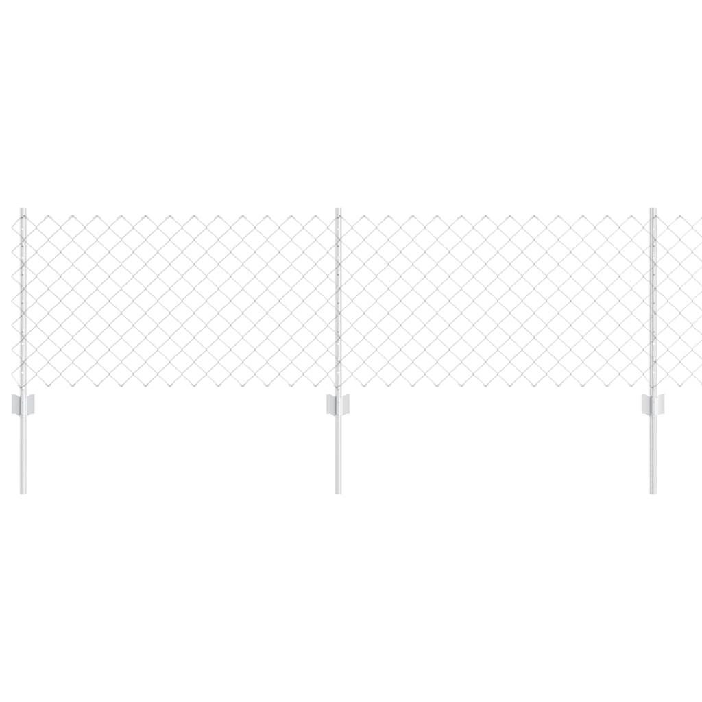Kjettinggjerde med stolpe 25 x 0,6 m Galvanisert stål Sølv Mesh