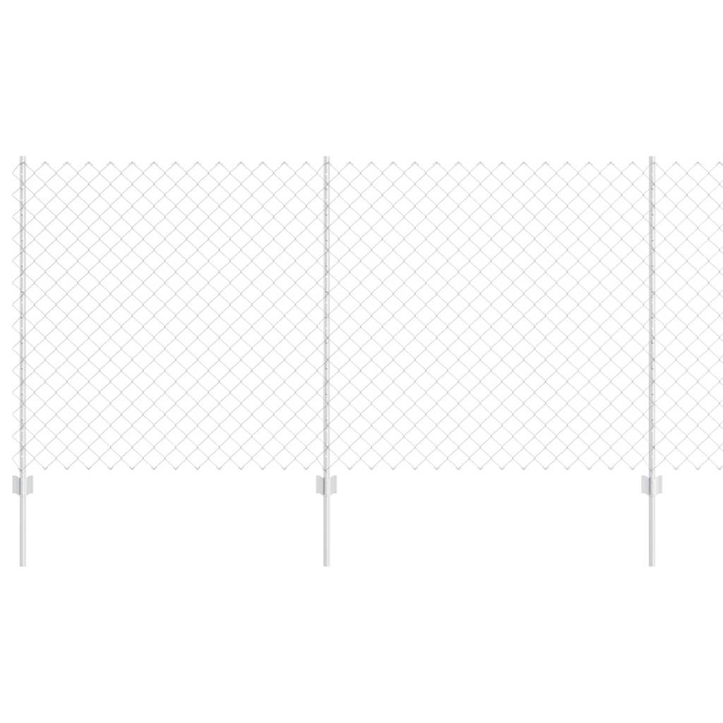 Kjettinggjerde med stolpe 25 x 1,2 m Galvanisert stål Sølv Mesh
