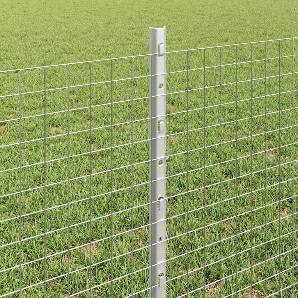 Sveiset trådgjerde med stolper 25 x 0,6 m Galvanisert stål Sølv
