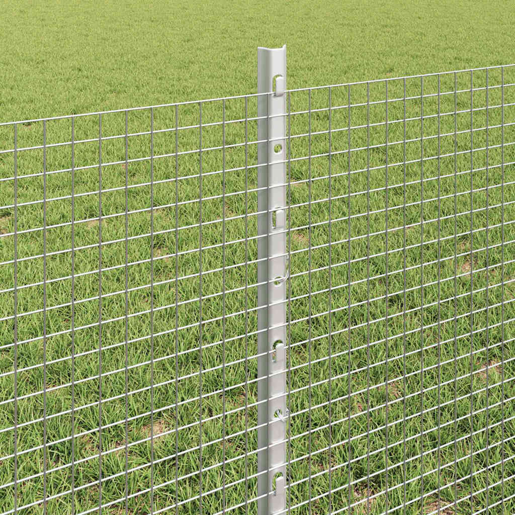 Sveiset trådgjerde med stolper 50 x 0,6 m Galvanisert stål Sølv