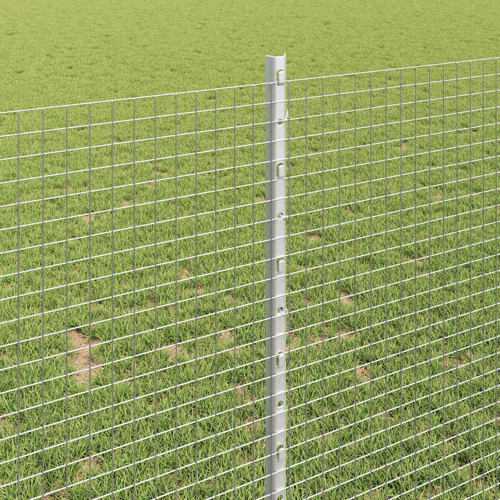 Sveiset trådgjerde med stolper 50 x 1 m Galvanisert stål Sølv