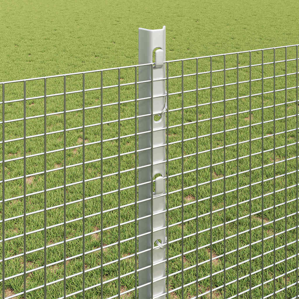 Sveiset trådgjerde med stolper 50 x 1,2 m Galvanisert stål Sølv