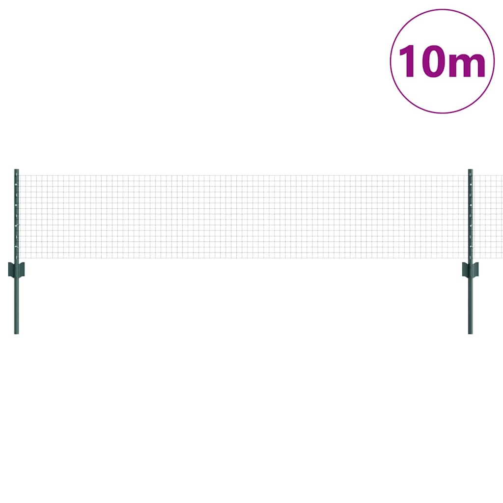 Sveiset trådgjerde med stolper 10 x 0,4 m PVC-belagt stål Grønn