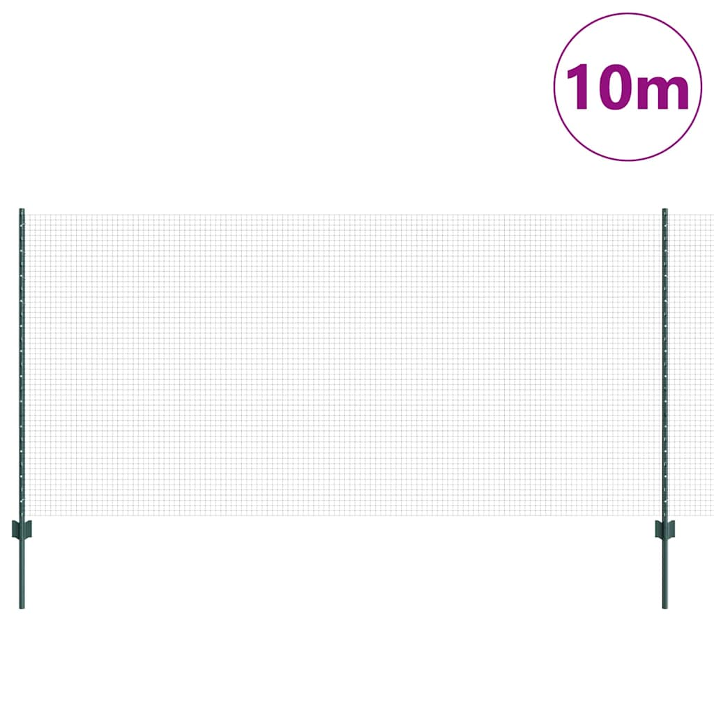 Sveiset trådgjerde med stolper 10 x 1,2 m PVC-belagt stål Grønn
