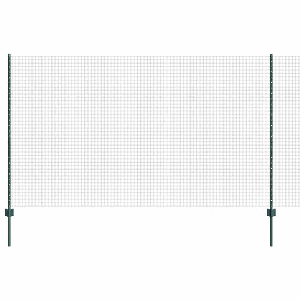Sveiset trådgjerde med stolper 10 x 1,4 m PVC-belagt stål Grønn