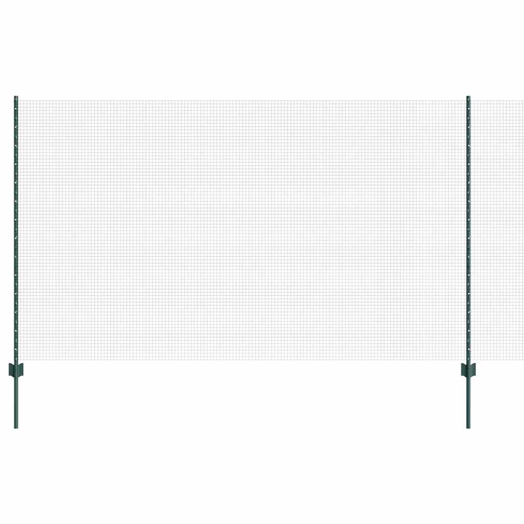 Sveiset trådgjerde med stolper 10 x 1,4 m PVC-belagt stål Grønn