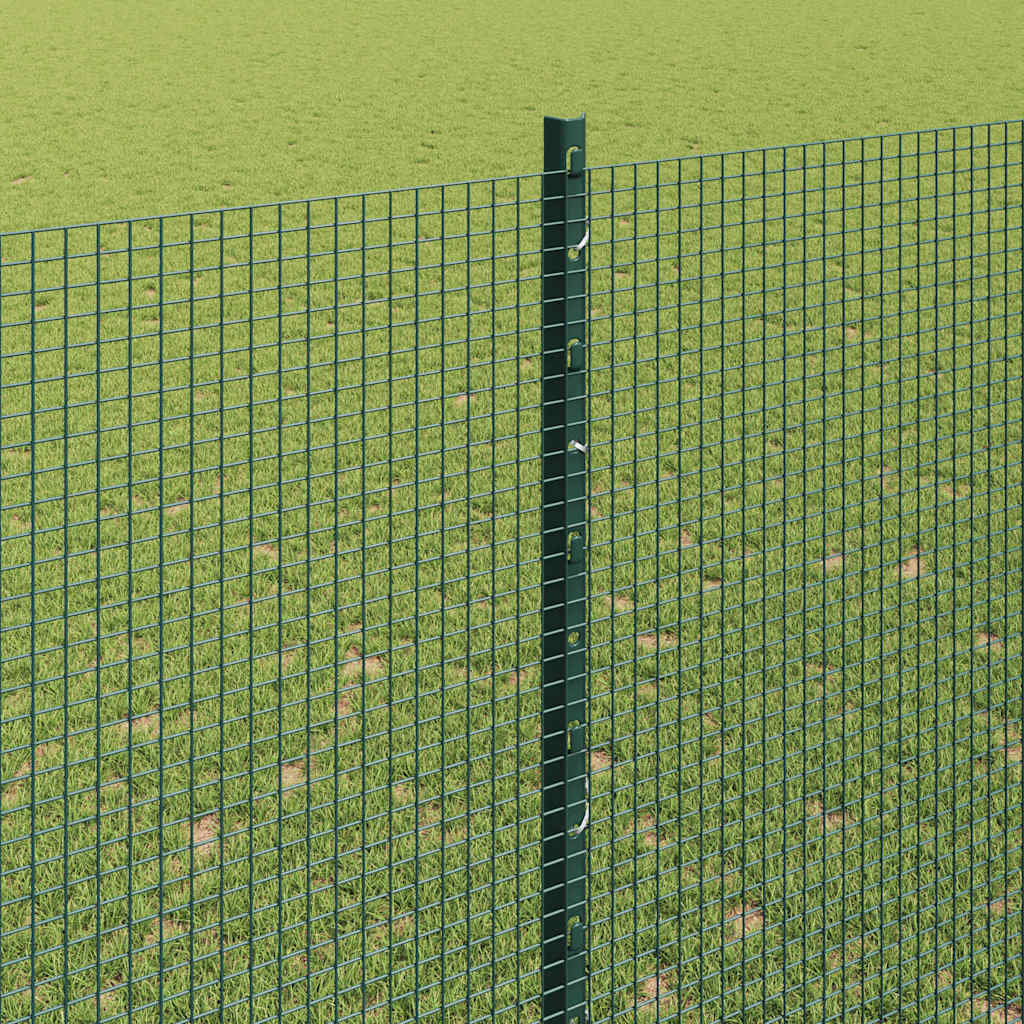 Sveiset trådgjerde med stolper 10 x 1,6 m PVC-belagt stål Grønn