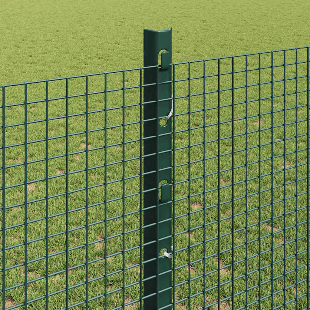 Sveiset trådgjerde med stolper 25 x 1,2 m PVC-belagt stål Grønn