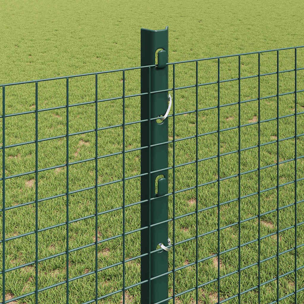 Sveiset trådgjerde med stolper 25 x 1,2 m PVC-belagt stål Grønn