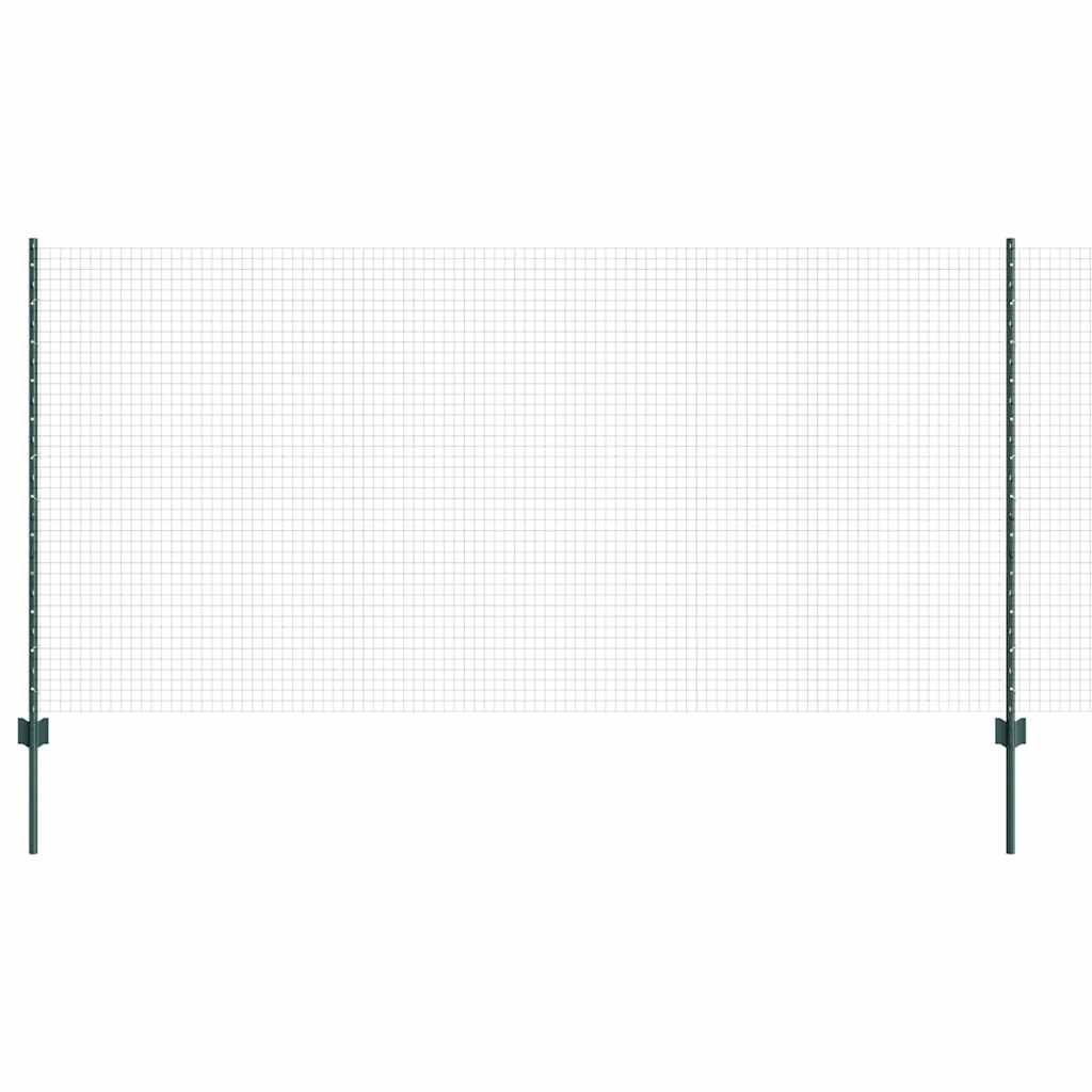Sveiset trådgjerde med stolper 25 x 1,2 m PVC-belagt stål Grønn