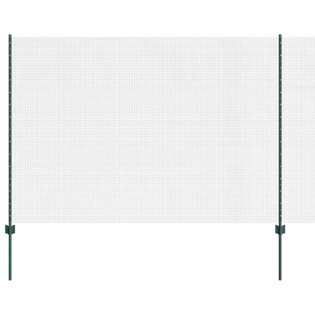 Sveiset trådgjerde med stolper 25 x 1,6 m PVC-belagt stål Grønn