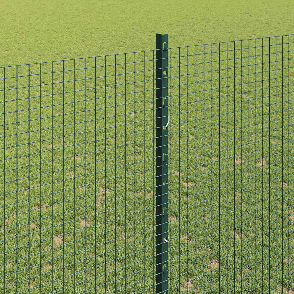 Sveiset trådgjerde med stolper 25 x 1,6 m PVC-belagt stål Grønn