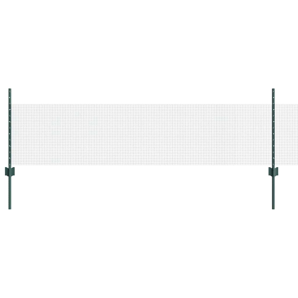 Sveiset trådgjerde med stolper 50 x 0,5 m PVC-belagt stål Grønn