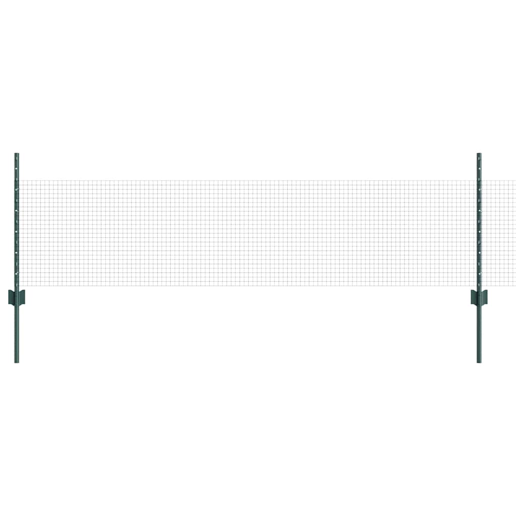 Sveiset trådgjerde med stolper 50 x 0,5 m PVC-belagt stål Grønn