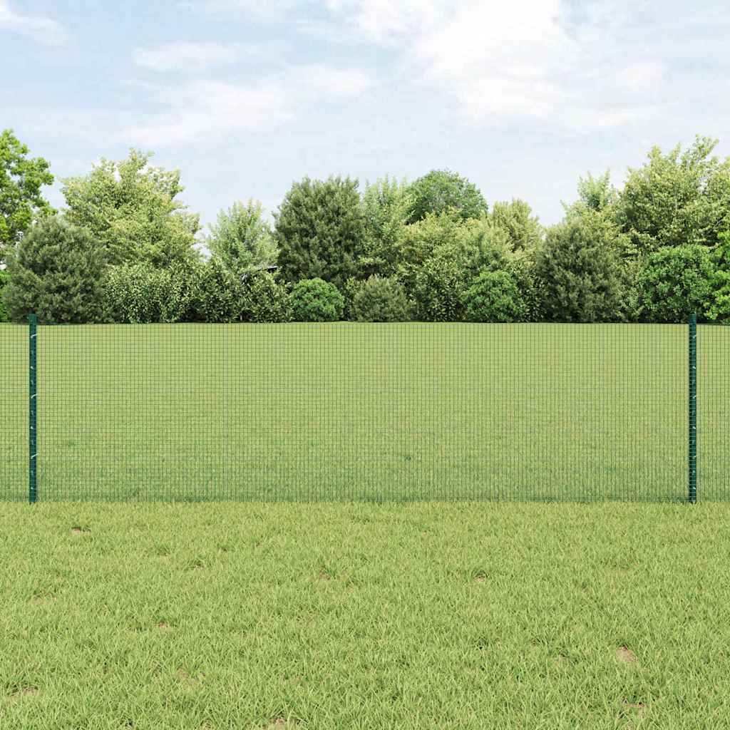 Sveiset trådgjerde med stolper 50 x 0,6 m PVC-belagt stål Grønn