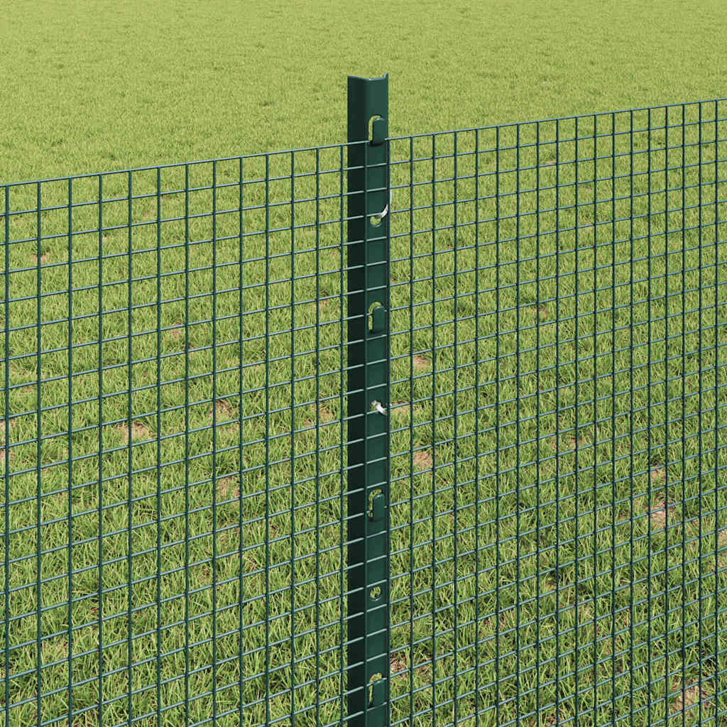 Sveiset trådgjerde med stolper 50 x 0,8 m PVC-belagt stål Grønn