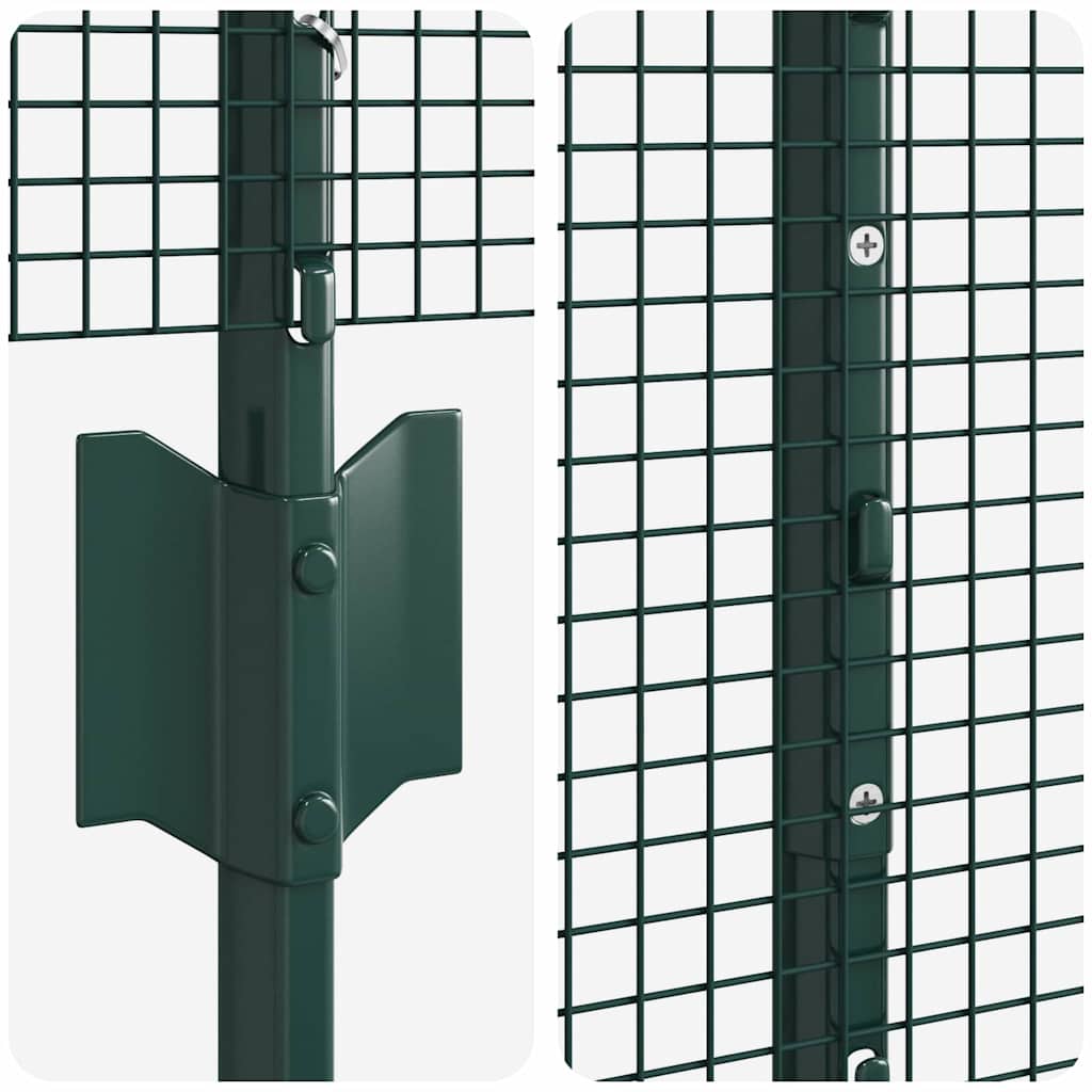 Sveiset trådgjerde med stolper 50 x 1 m PVC-belagt stål Grønn