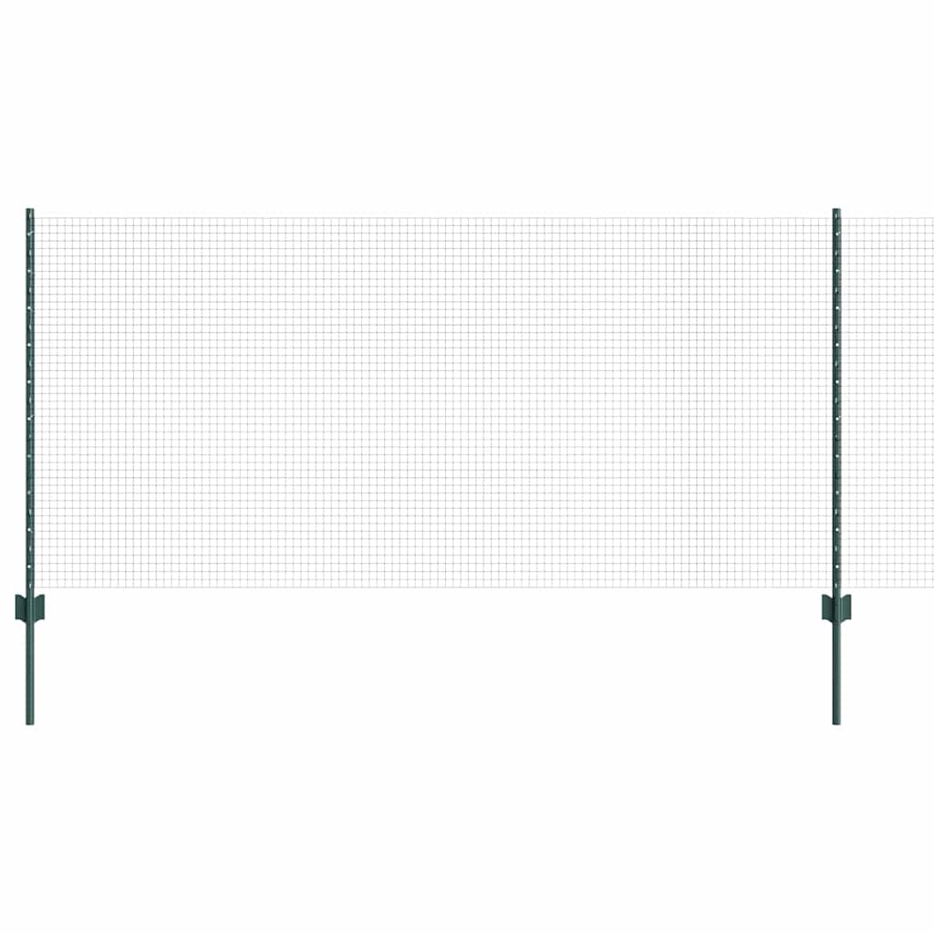 Sveiset trådgjerde med stolper 50 x 1 m PVC-belagt stål Grønn