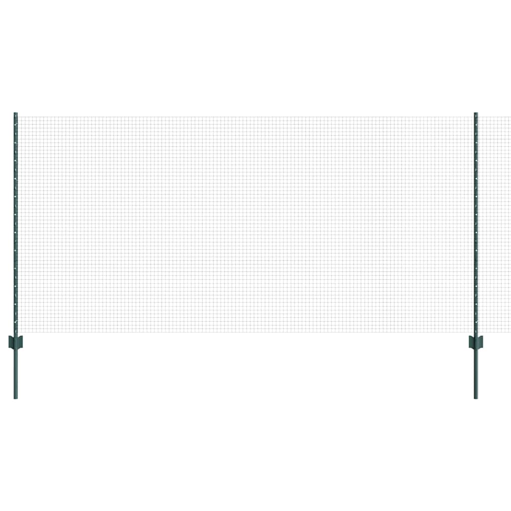 Sveiset trådgjerde med stolper 50 x 1,2 m PVC-belagt stål Grønn