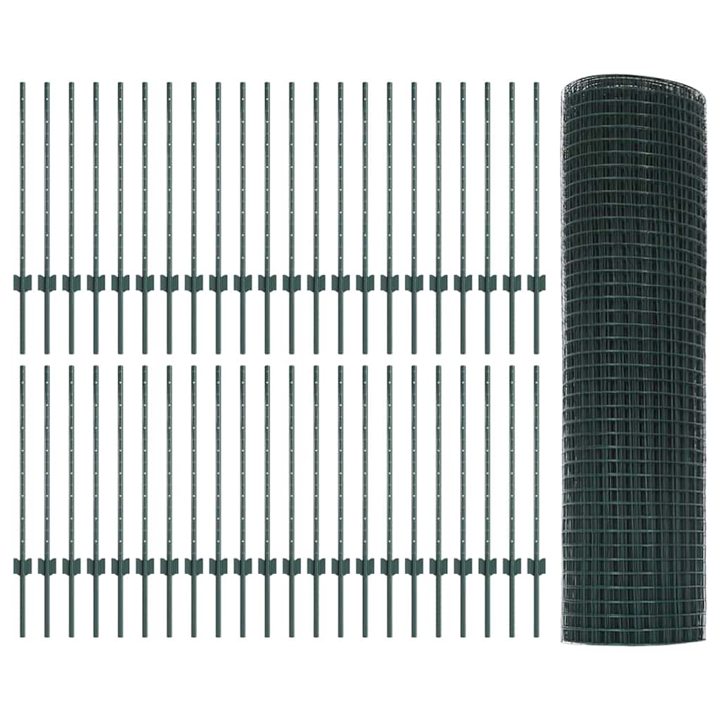 Sveiset trådgjerde med stolper 100 x 0,8 m PVC-belagt stål Mesh