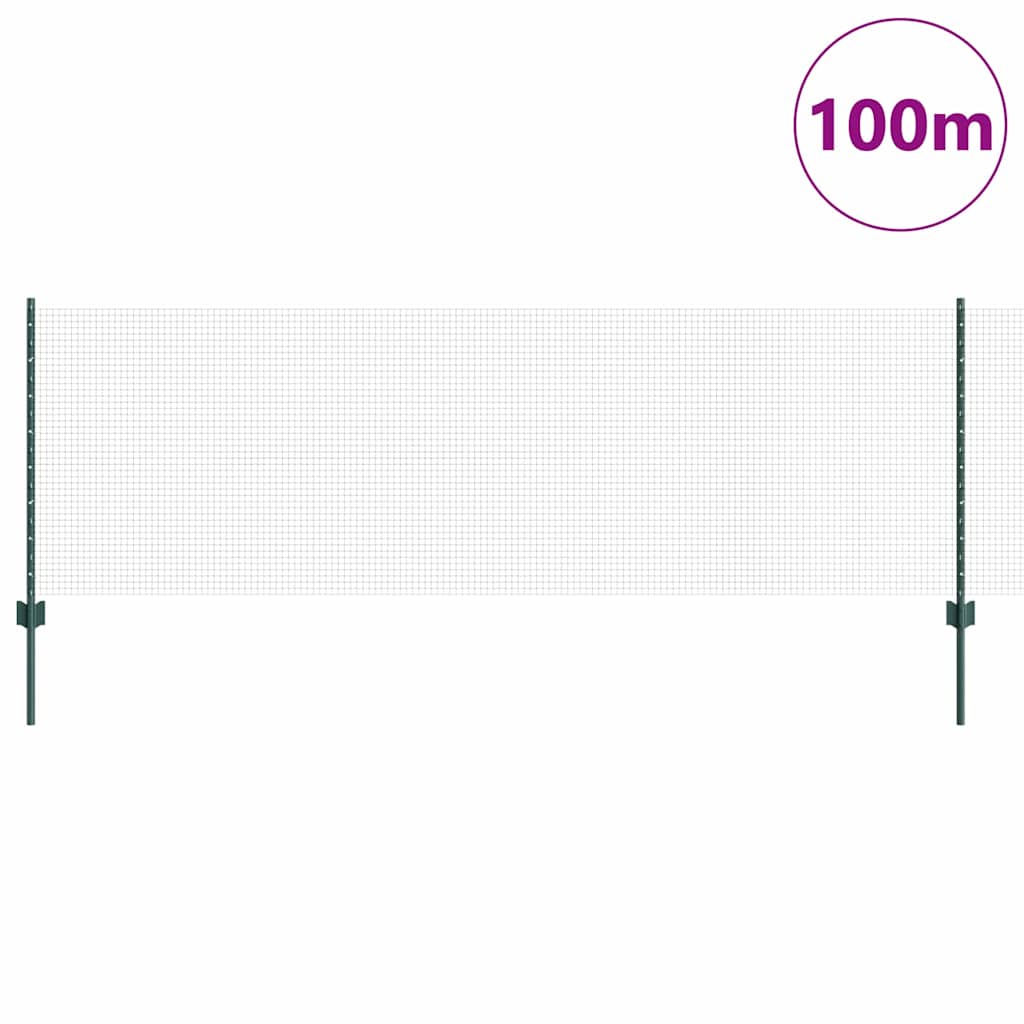 Sveiset trådgjerde med stolper 100 x 0,8 m PVC-belagt stål Mesh