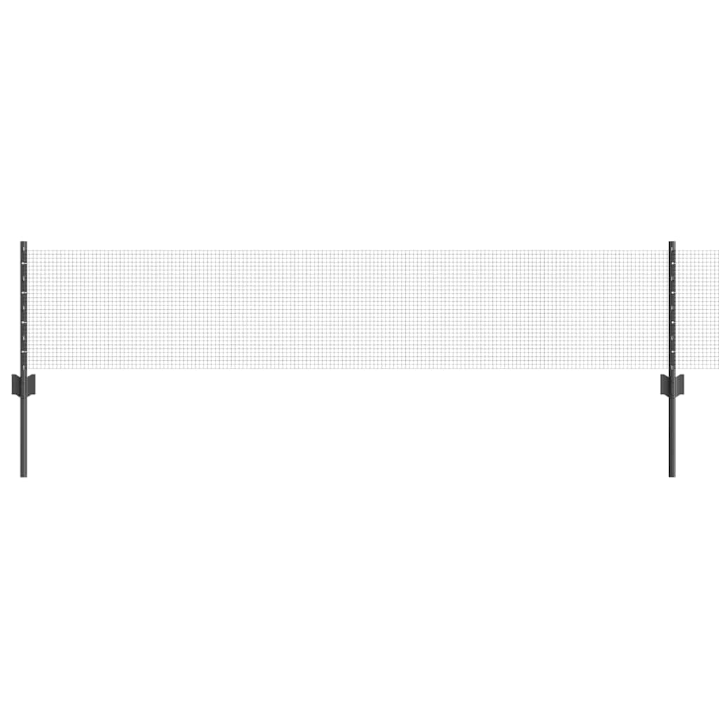 Sveiset trådgjerde med stolper 10 x 0,4 m PVC-belagt stål Grå