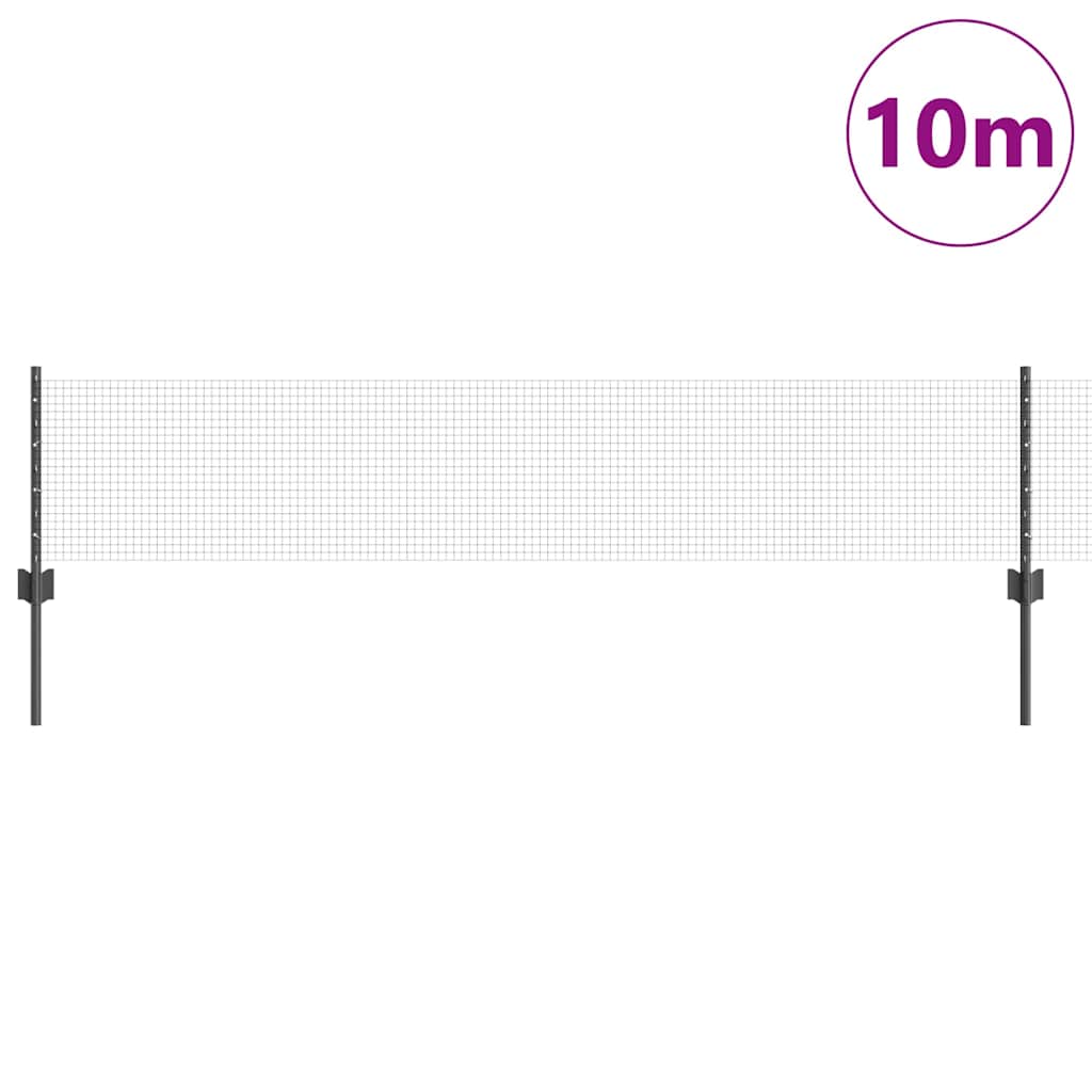 Sveiset trådgjerde med stolper 10 x 0,4 m PVC-belagt stål Grå