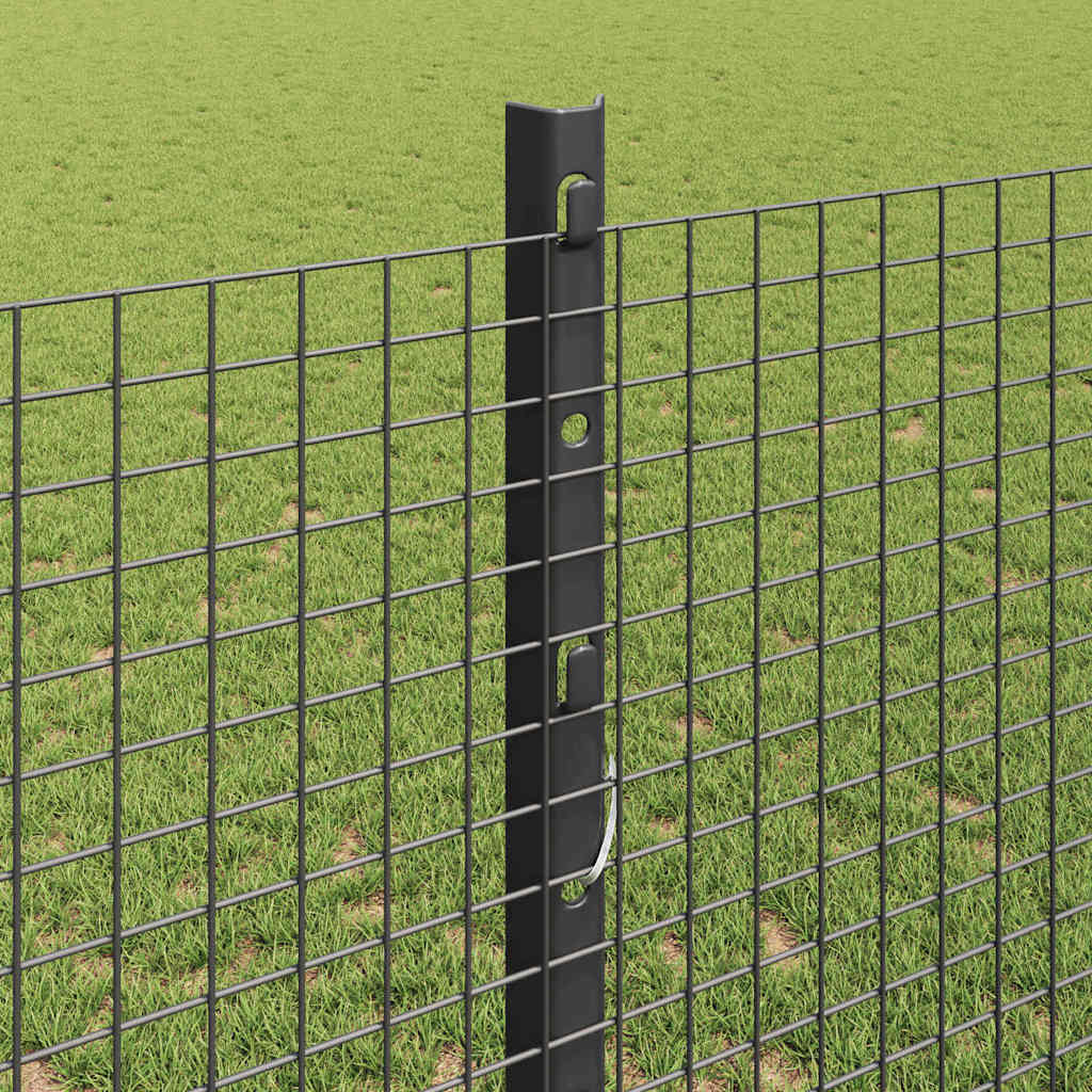 Sveiset trådgjerde med stolper 10 x 1,2 m PVC-belagt stål Grå
