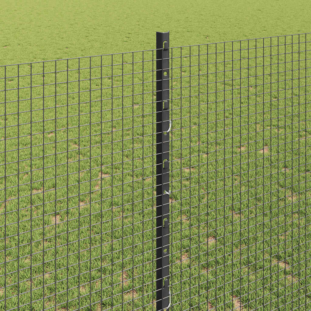 Sveiset trådgjerde med stolper 10 x 1,4 m PVC-belagt stål Grå
