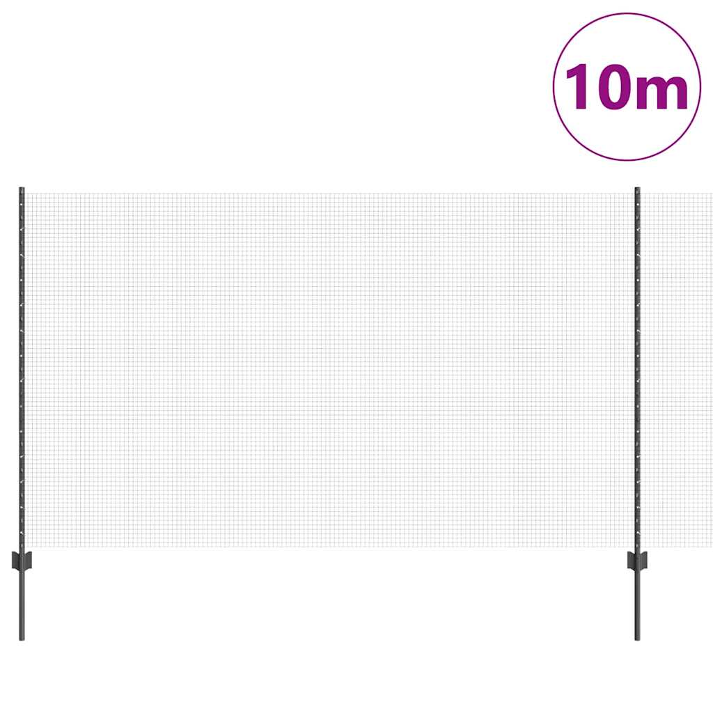 Sveiset trådgjerde med stolper 10 x 1,4 m PVC-belagt stål Grå