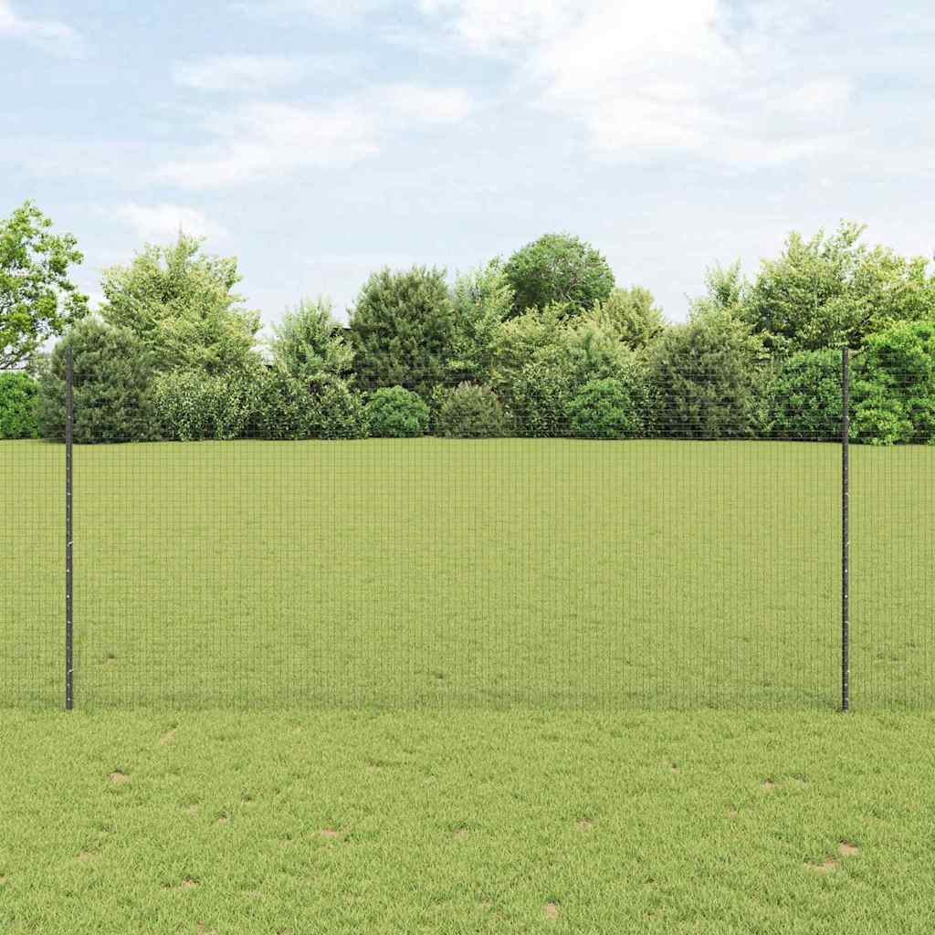 Sveiset trådgjerde med stolper 10 x 1,4 m PVC-belagt stål Grå
