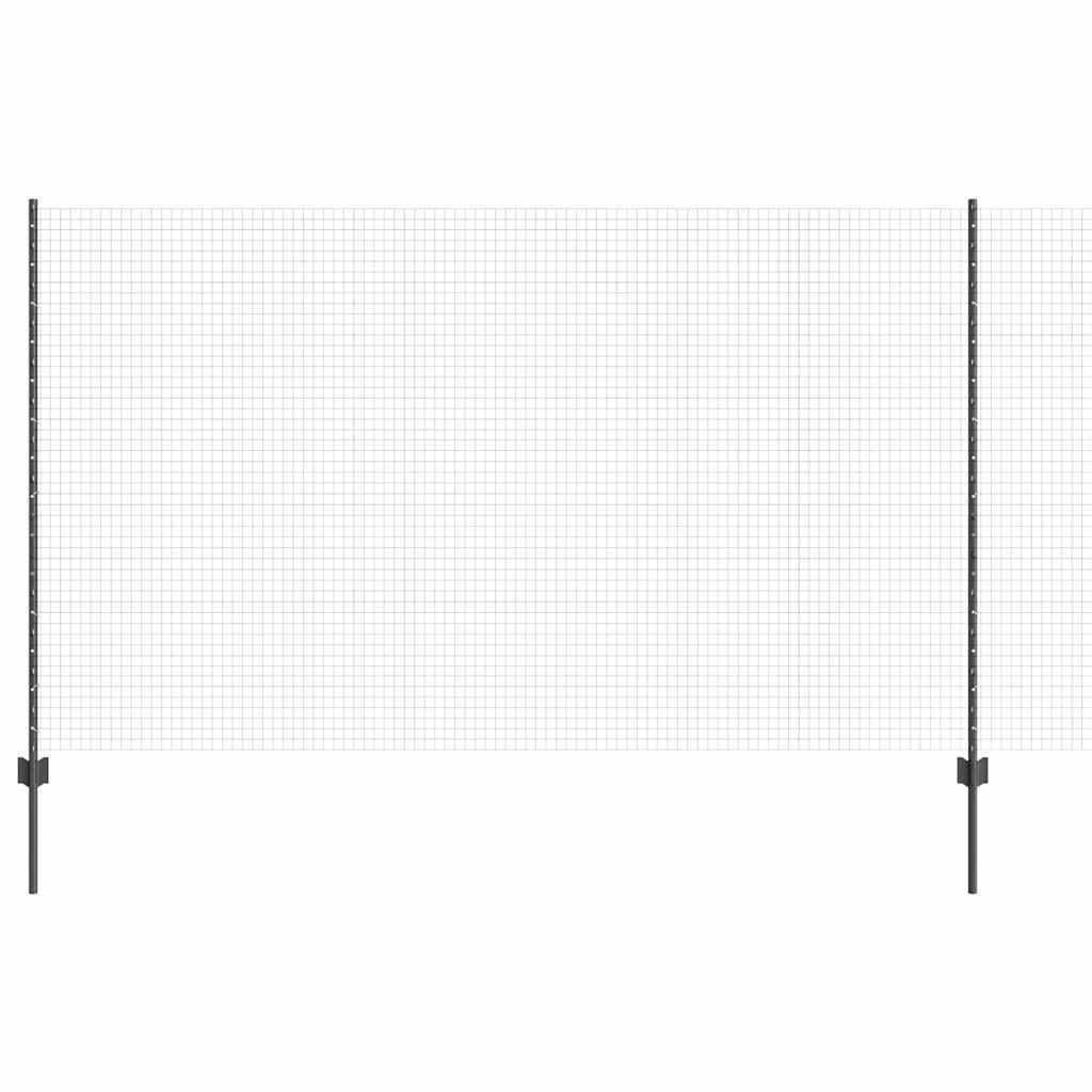 Sveiset trådgjerde med stolper 10 x 1,4 m PVC-belagt stål Grå