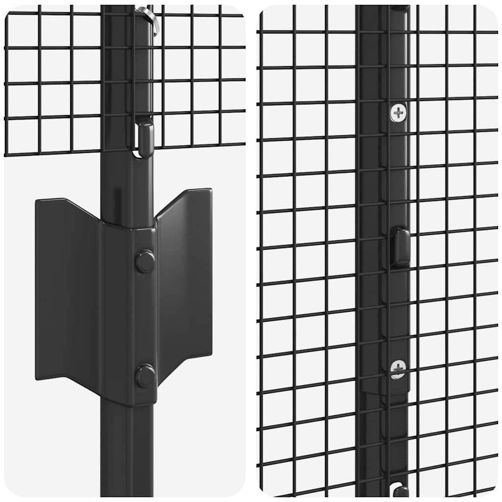 Sveiset trådgjerde med stolper 10 x 1,5 m PVC-belagt stål Grå