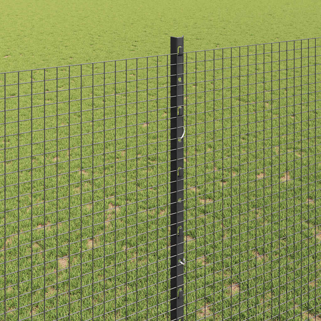 Sveiset trådgjerde med stolper 10 x 1,5 m PVC-belagt stål Grå