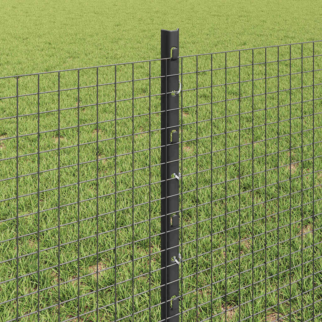 Sveiset trådgjerde med stolper 25 x 0,6 m PVC-belagt stål Grå