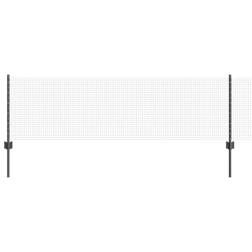 Sveiset trådgjerde med stolper 25 x 0,6 m PVC-belagt stål Grå