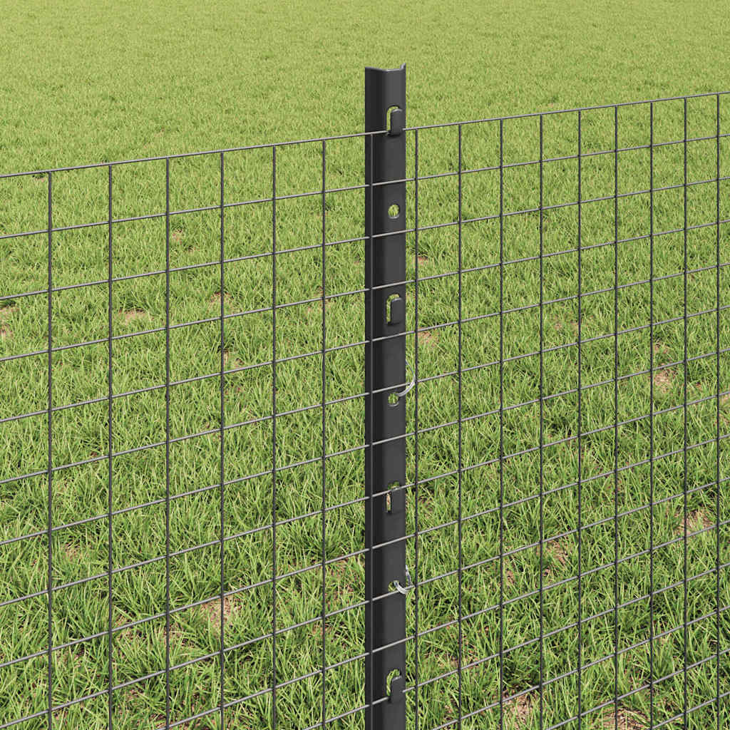 Sveiset trådgjerde med stolper 25 x 0,6 m PVC-belagt stål Grå