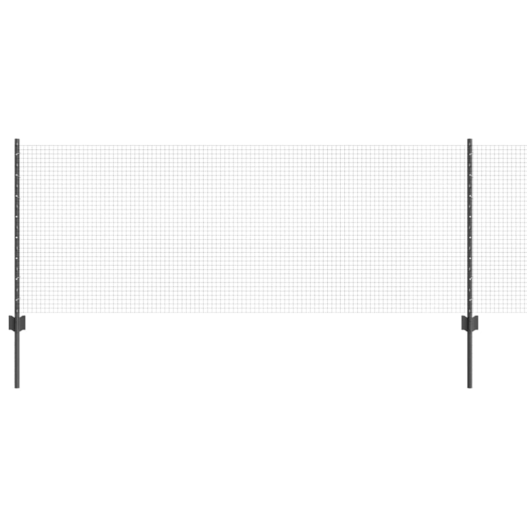 Sveiset trådgjerde med stolper 25 x 0,8 m PVC-belagt stål Grå