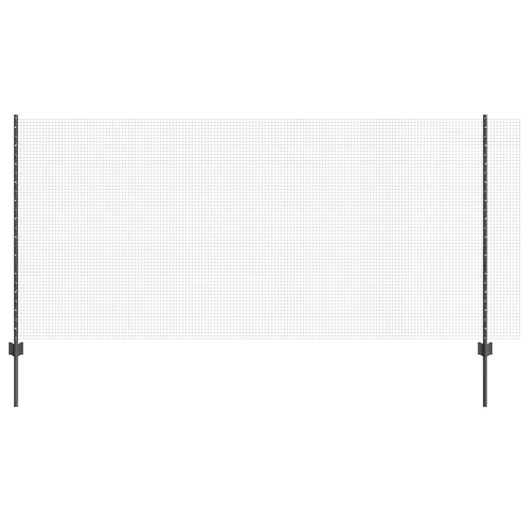 Sveiset trådgjerde med stolper 25 x 1,2 m PVC-belagt stål Grå