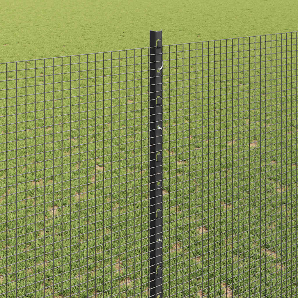 Sveiset trådgjerde med stolper 25 x 1,4 m PVC-belagt stål Grå
