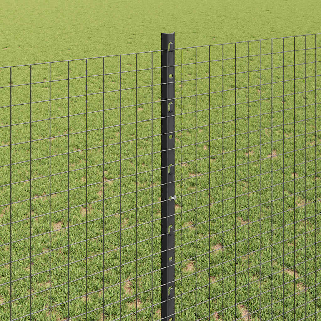 Sveiset trådgjerde med stolper 25 x 1,4 m PVC-belagt stål Grå