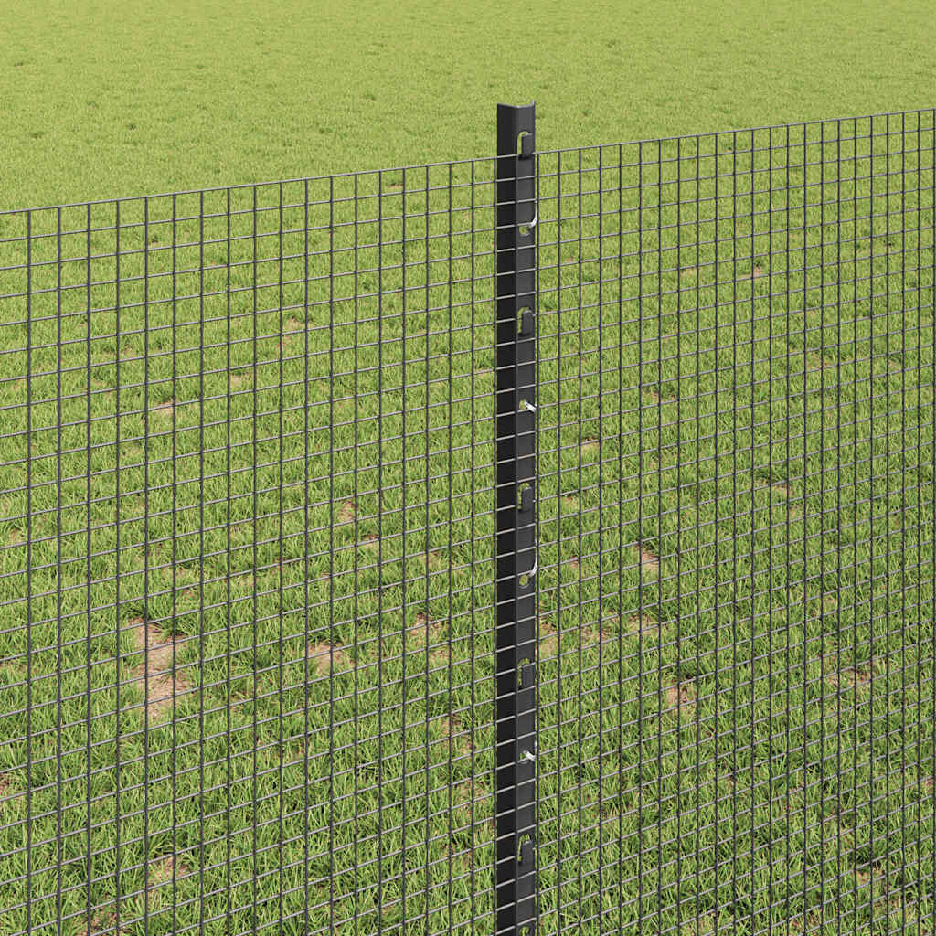 Sveiset trådgjerde med stolper 50 x 1 m PVC-belagt stål Grå
