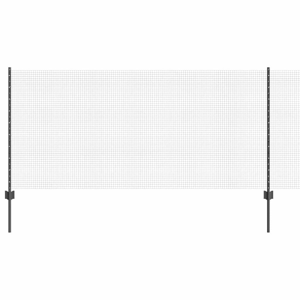 Sveiset trådgjerde med stolper 50 x 1 m PVC-belagt stål Grå