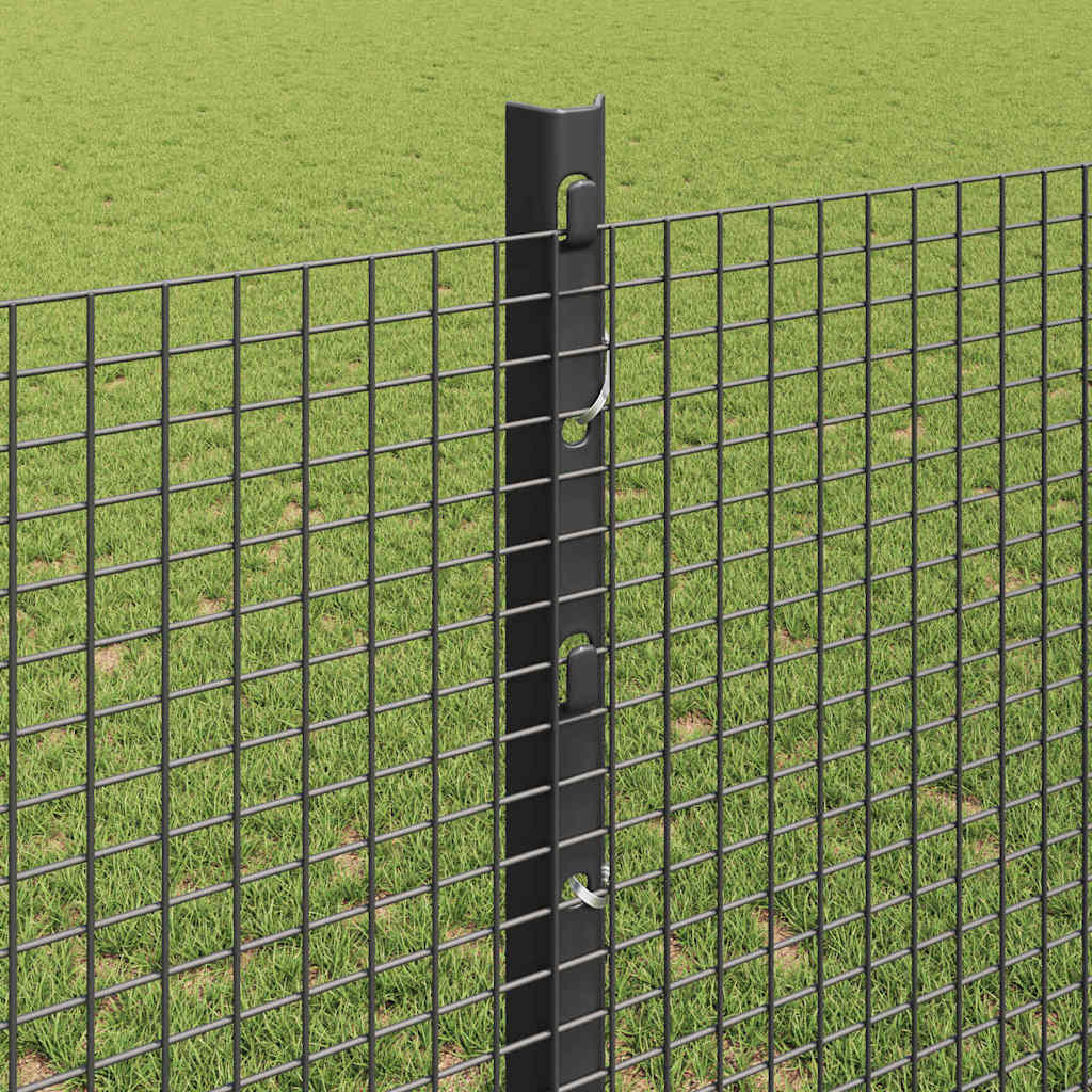 Sveiset trådgjerde med stolper 50 x 1,2 m PVC-belagt stål Grå