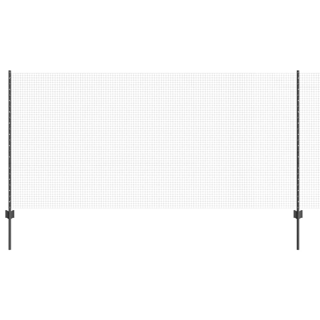 Sveiset trådgjerde med stolper 50 x 1,2 m PVC-belagt stål Grå