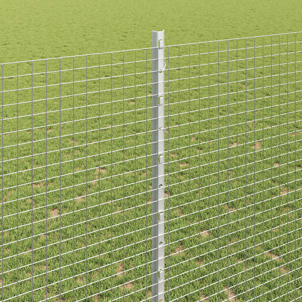 Sveiset trådgjerde med stolper 50 x 1,4 m PVC-belagt stål Grå
