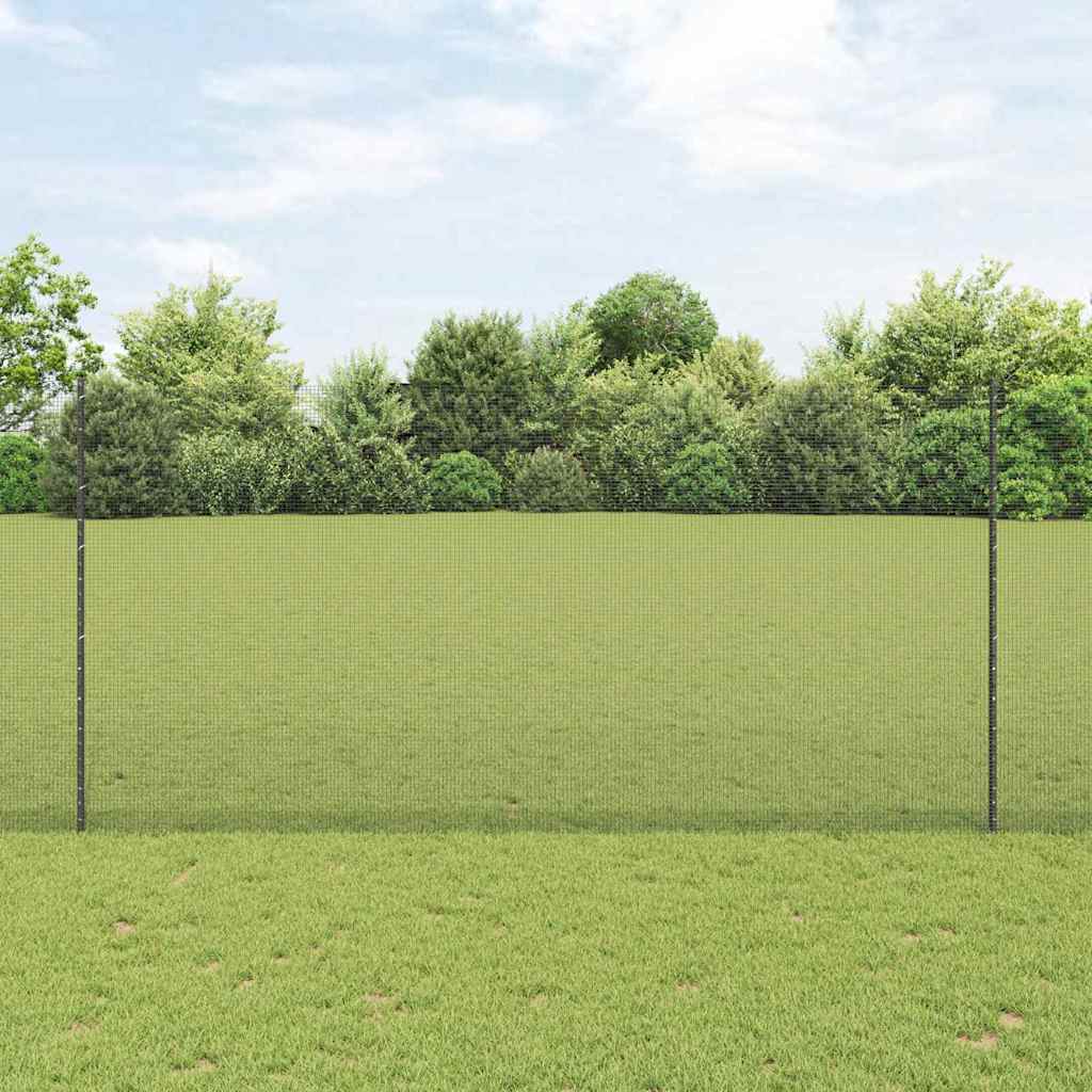 Sveiset trådgjerde med stolper 50 x 1,5 m PVC-belagt stål Grå